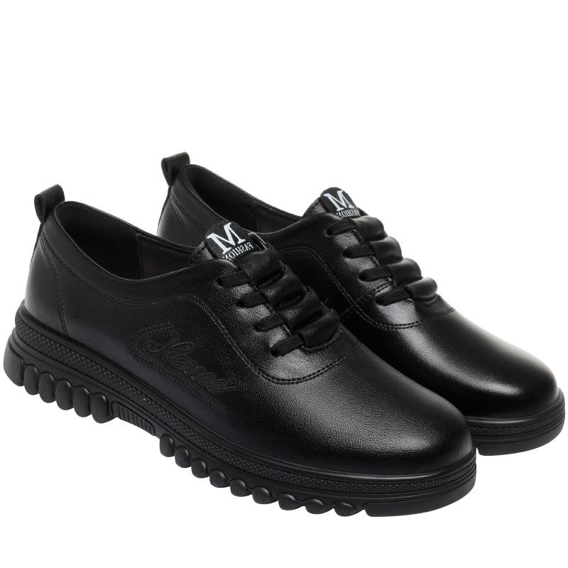fashion Spring Autumn Women's Fashion Pumps Shoes Soft Leather Wedges Casual Shoes Comfortable  Soft Leather Middle-aged And Elderly