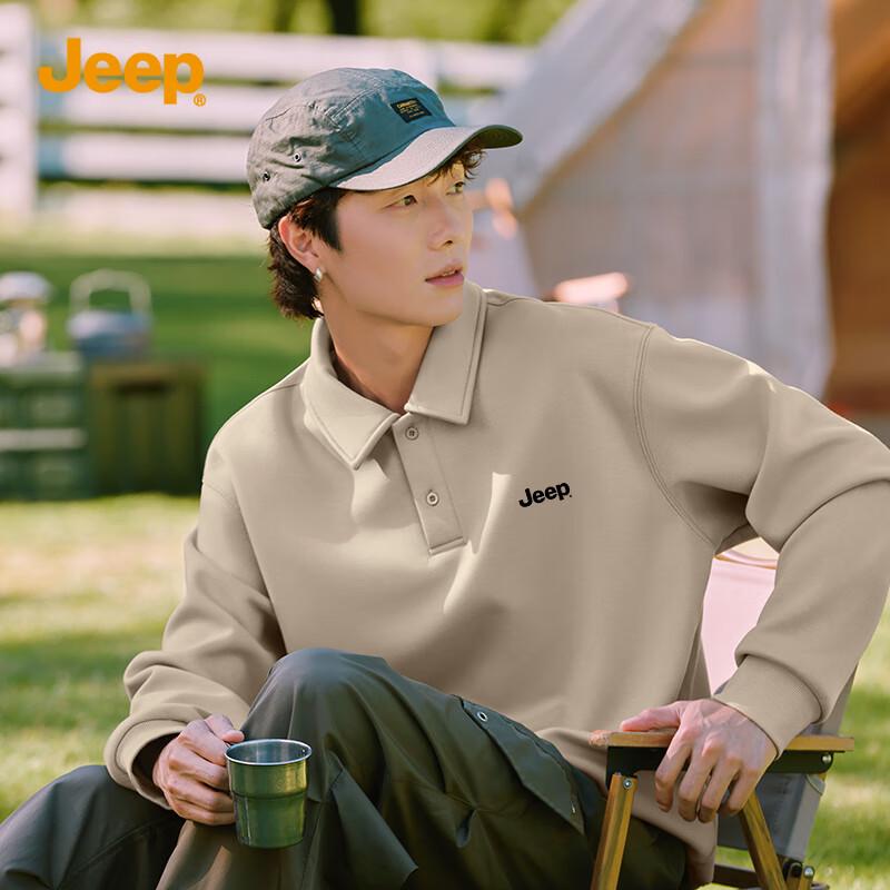 

Jeep Мужской флисовый пуловер с воротником поло и воздушной прослойкой 3XL