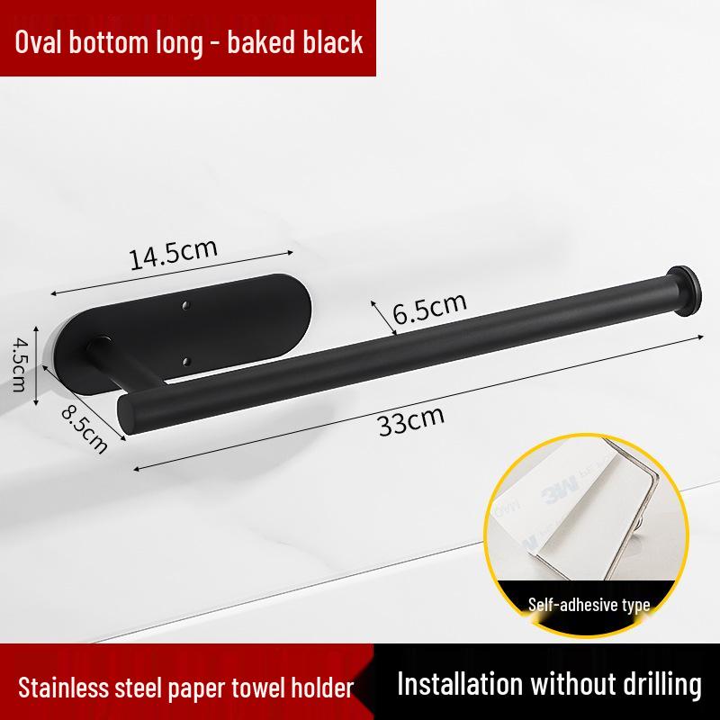 Stainless Steel No-Drill Wall-Mounted Towel and Toilet Paper Holder