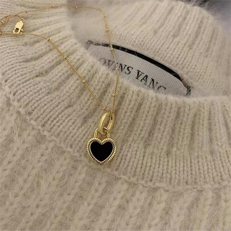 2023 New Double Sided Heart Pendant Necklace For Women Girl Clavicle Chain Choker New Fashion Trendy Jewelry Gift Party