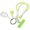 Stylish Green Tennis Racket Keychain Accessory Unique Green Tennis Racquet Pendant Bag Decoration For Tennis Lovers