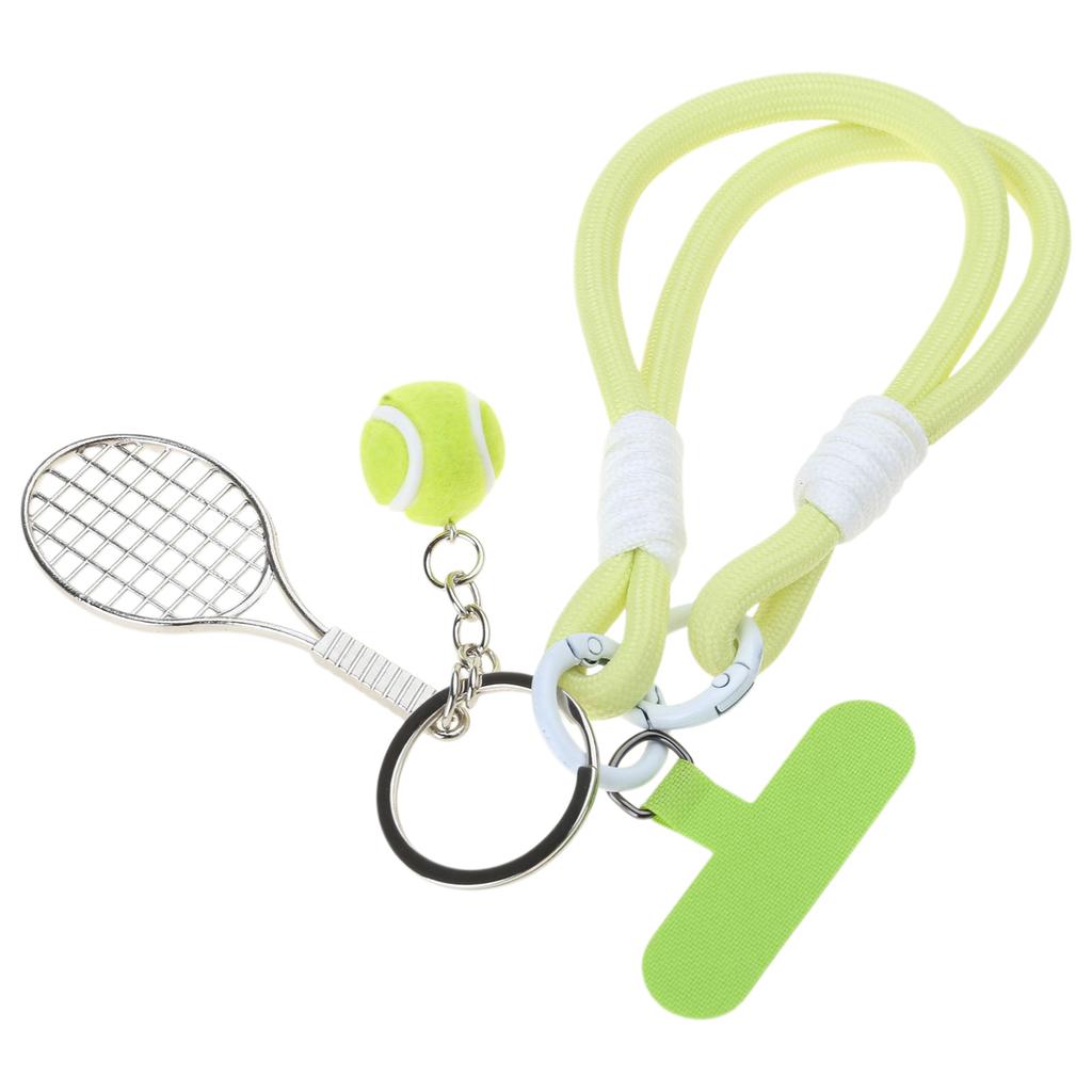 Stylish Green Tennis Racket Keychain Accessory Unique Green Tennis Racquet Pendant Bag Decoration For Tennis Lovers