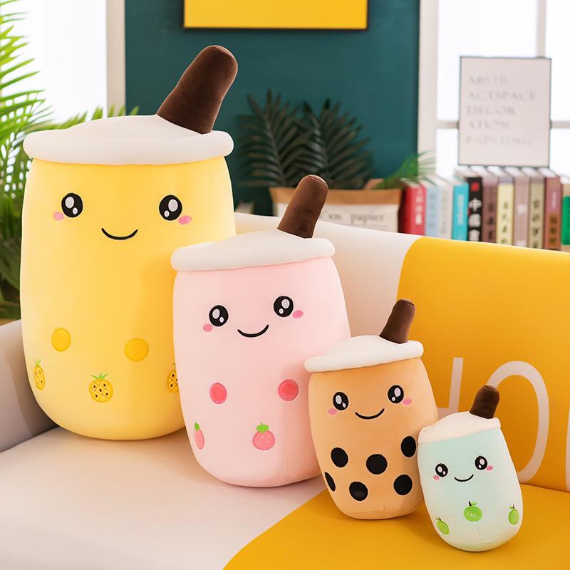 Super Soft Plush Milk Tea Cup Pillow - Cylindrical Sleeping Doll for Kids & Girlfriend Gifts