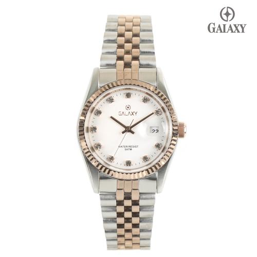 [GALAXY] GALAXY 5 ATM Partner Herren Metall-Armbanduhr QT7013ME