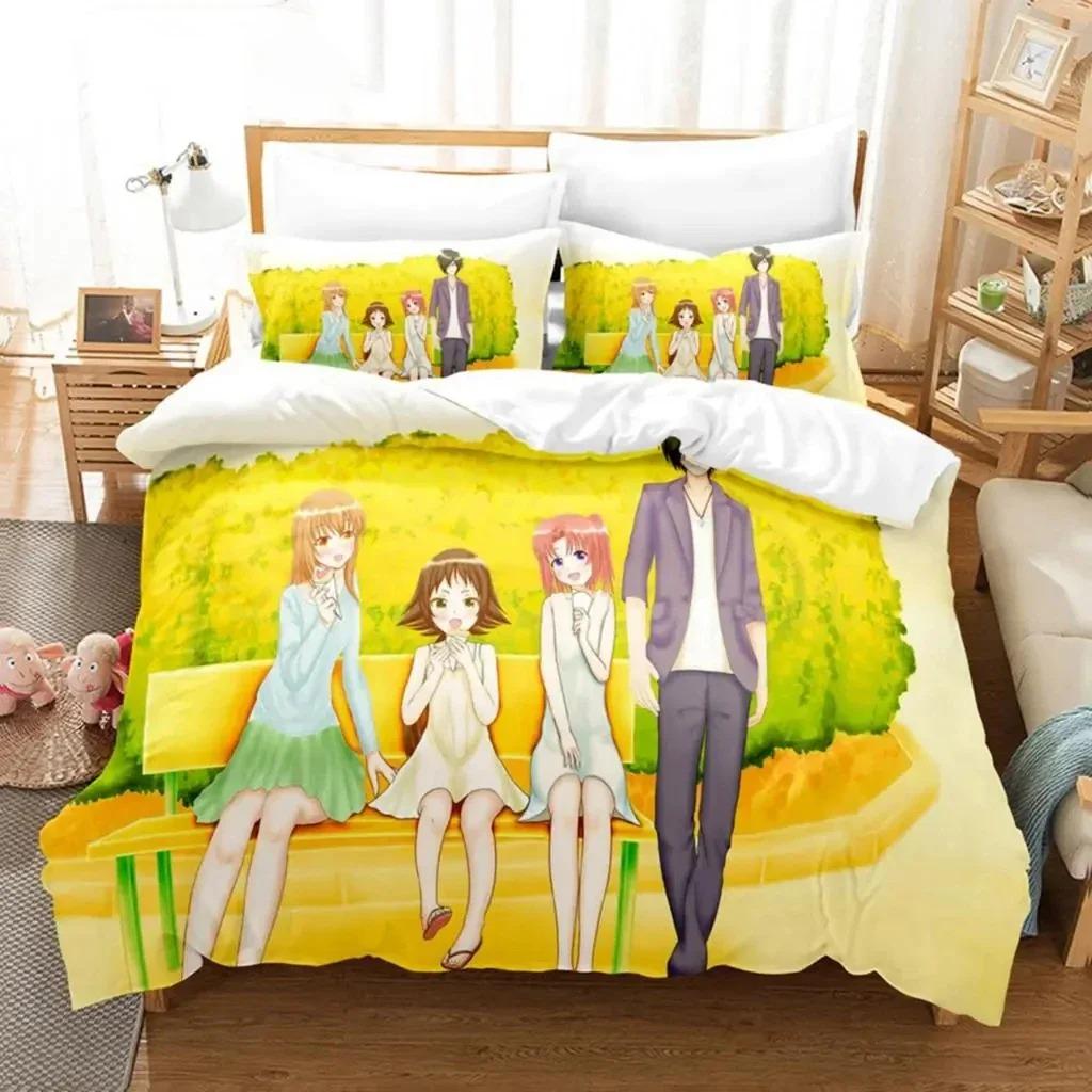 Anime Verlobt mit dem Unbekannten Bettwäsche-Set für Jungen und Mädchen, Twin Queen Size, Bettbezug, Kissenbezug, Bett, Kinder, Erwachsene, anpassbar
