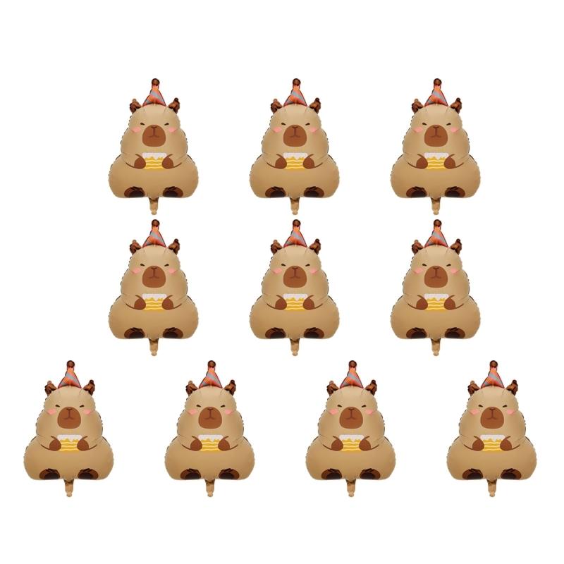 Lot de 10 Ballons Capybara Élégants Ballons Portables Accessoire Pour Créer Une Atmosphère Joyeuse Lors de Toute Fête Ou Événement