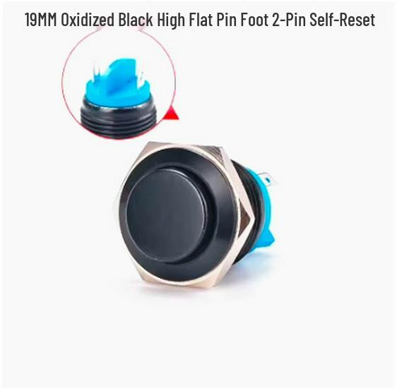 19mm/22mm Full Oxidation Metal Button Switch - Screw/Solder Terminals, Multi-Color, Self-Reset Momentary Power