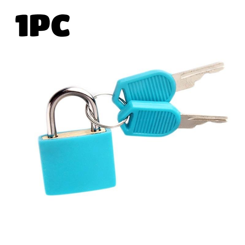 6Pcs Suitcase Lock Small Strong Padlock With 2 Key Travel Tiny Suitcase Anti-Theft Lock Drawer Diary Colored Plastic Case Lock