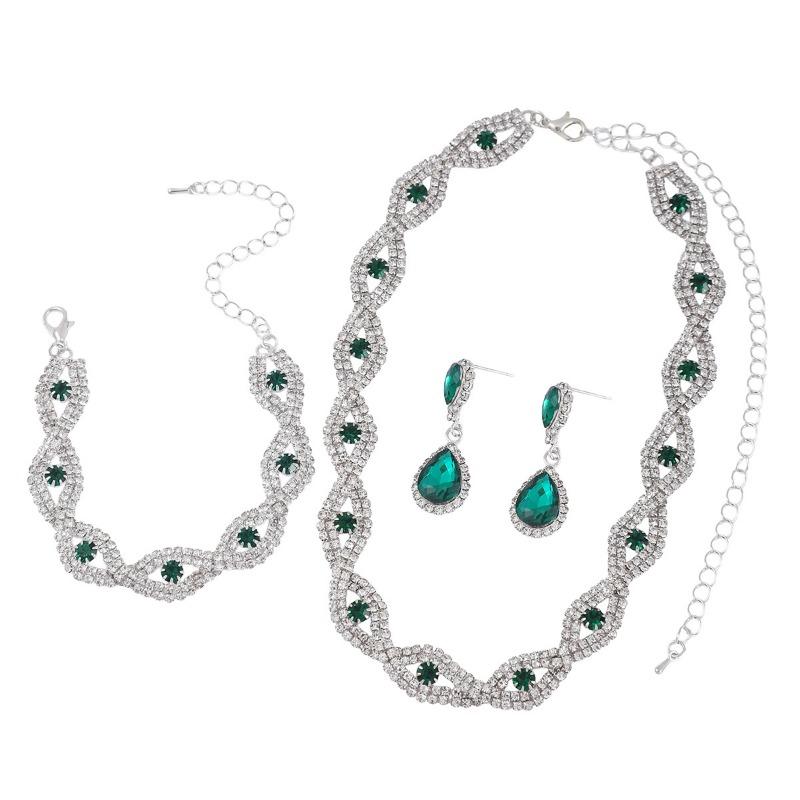 Winter Europäische und Amerikanische Accessoires Halsketten, Armbänder, Ohrringe, Sets, Dreiteilige Sets, Hochzeits-Abendkleider, Vielseitiger Schmuck