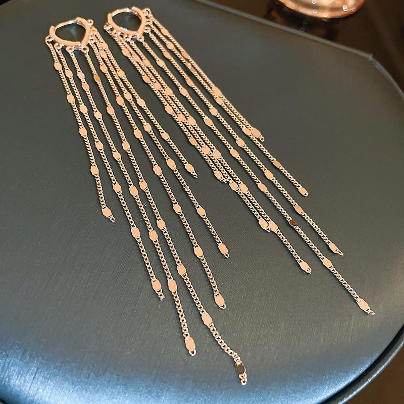 Kolczyki z frędzlami z liści cyrkonii Silver Needle: Wykwintna Moda, Lekka Luksusowa Wisząca Biżuteria.