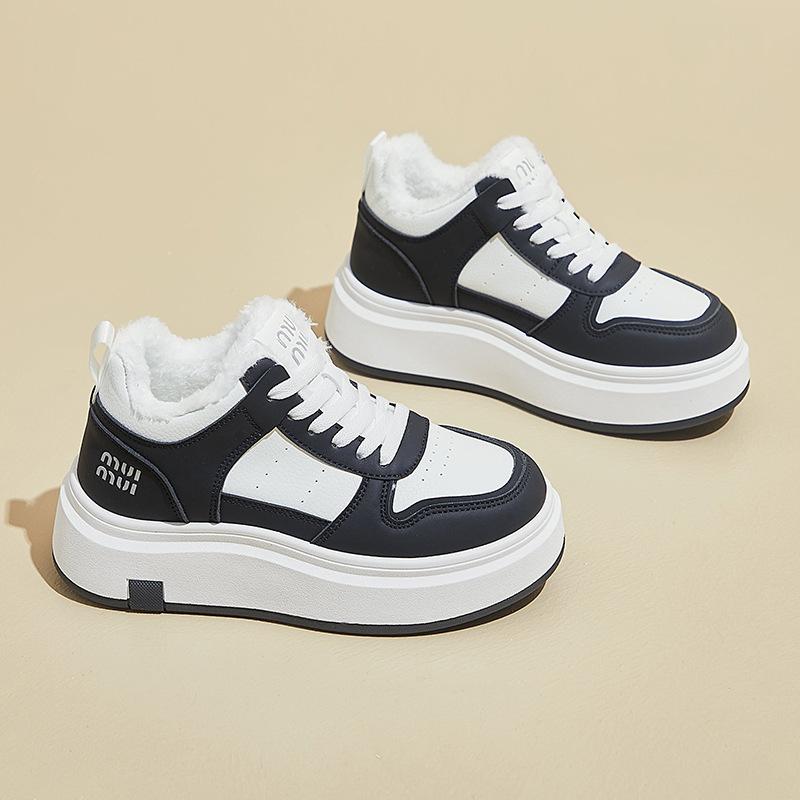 

2025 зимняя обувь женская модная кроссовки увеличивающая рост обувь 3.5 см повседневная женская обувь мягкая удобная теплая плюшевая D254 40 чёрный