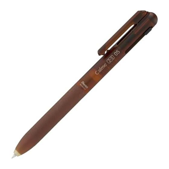 Pentel Calme Multi-Function Ballpoint Pen, Limited Edition, 0.5mm, Brown (BXAW355L5) - Quiet Knock, Leather-like Long Grip, Matte Finish, Smooth