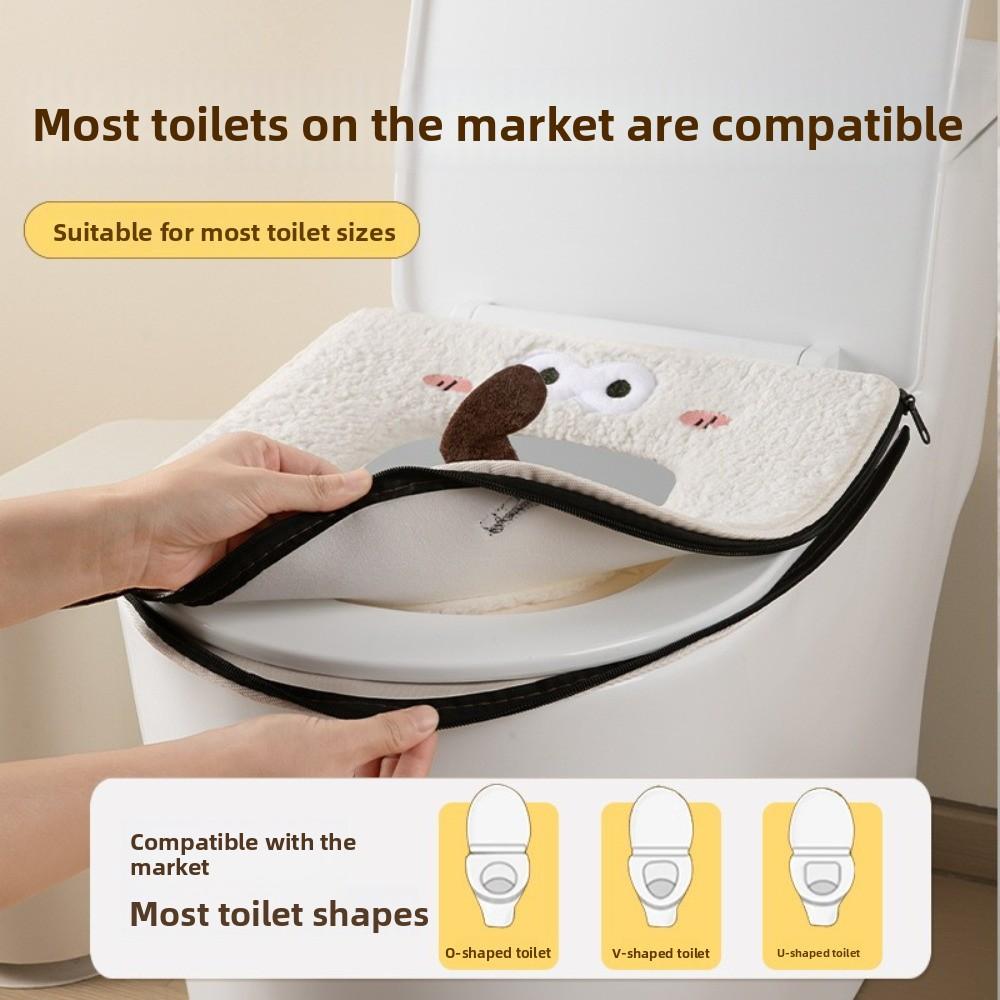 Warm Toilet Seat Cushion Cartoon Washable Toilet Cushion Easy Install Toilet Pad  Home Toilet