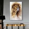 Skandinaviska Lions Head to Head Gul lejoninna Canvasmålning Posters Prints Väggkonstbilder för vardagsrumsinredning Cuadros