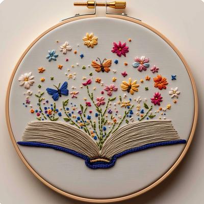 1 zestaw Zestaw do haftu kwiatowego: Materiały do haftu DIY, w tym narzędzia i instrukcje ściegów, odpowiednie dla początkujących.