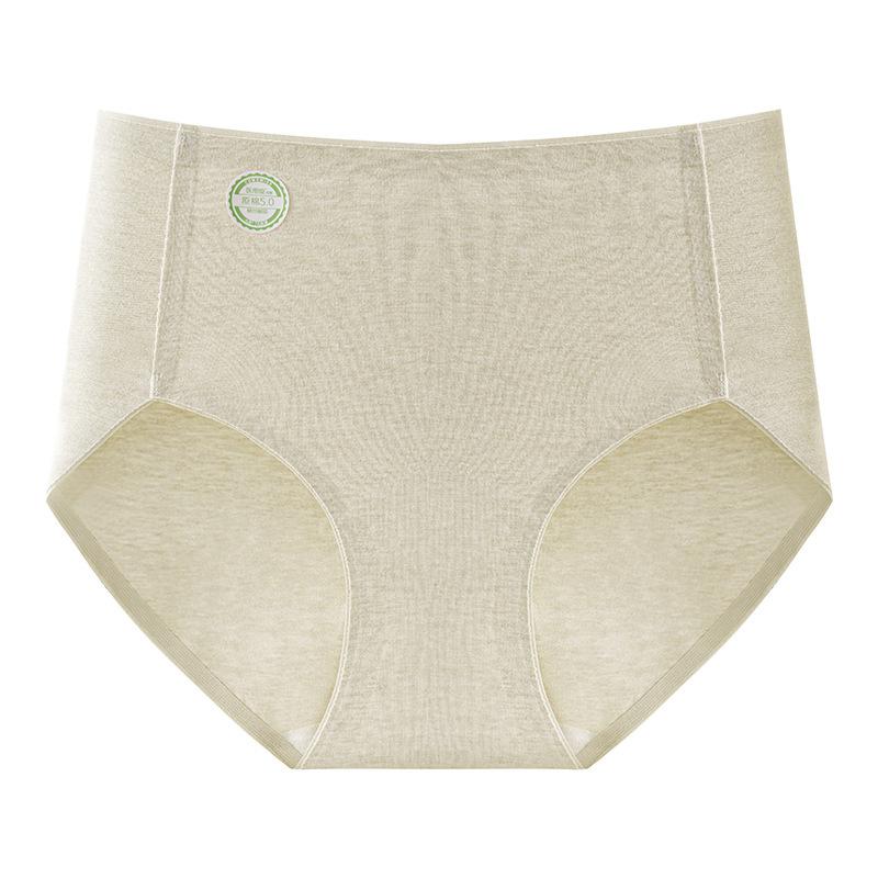 Female Spring and Autumn Cotton 7A Antibacterial Extension Crotch High Waist Abdominal Breathable No Trace Briefs