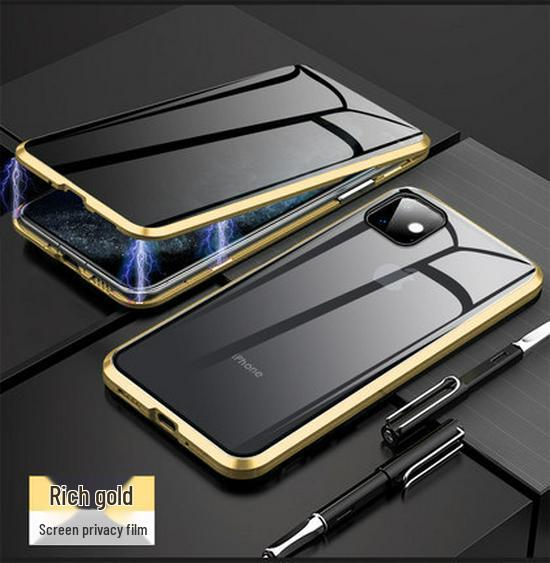 "Custodia Magnetica in Vetro Anti-Spionaggio per iPhone 12-16 Pro Max"