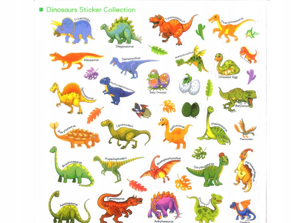 Booklet with 31 stickers Dinosaurs Animals dino stickers