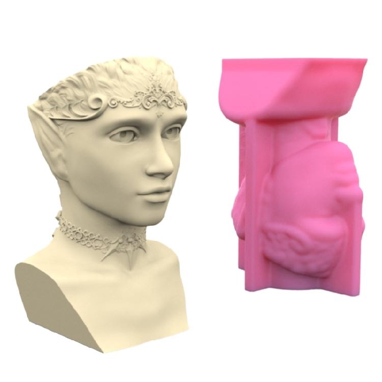 King Queen Portrait Gypsum Silicone Molds for Making Succulent Plant Flower Pot
