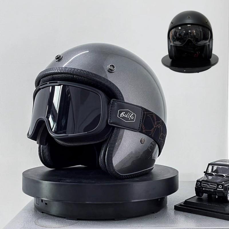 

Suitable Motorcycle Helmets Small Harley Retro Semi-helmets Men Women s Cruising Motorcycles Electric Vehicles Bubble Mirrors XXL