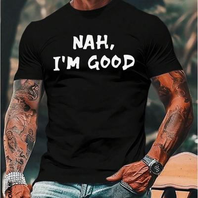 Nouveau T-shirt Mode Homme Été Bon Slogan Imprimé T-shirt Homme Haut