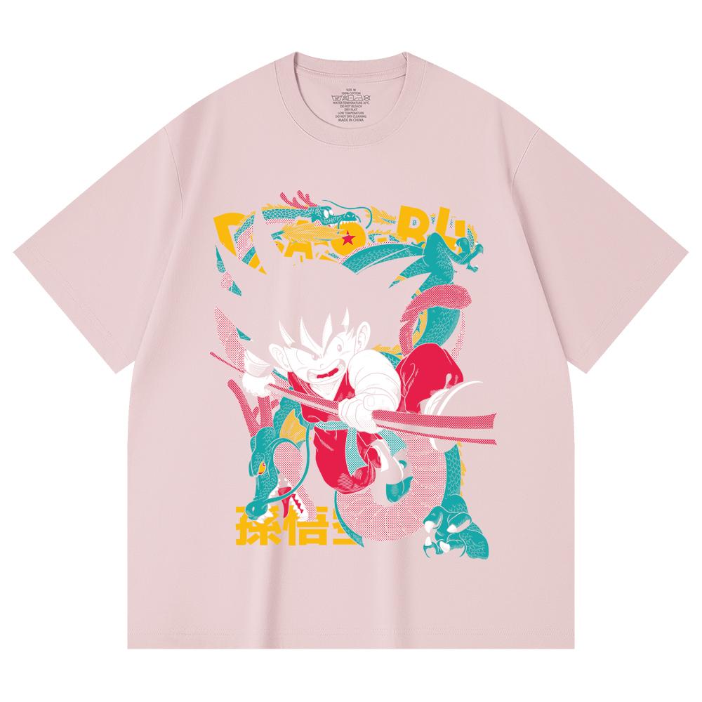 230 Gsm 100% Cotton Dragon Ball V35 Goku Print Unisex Heavy Cotton T Shirt