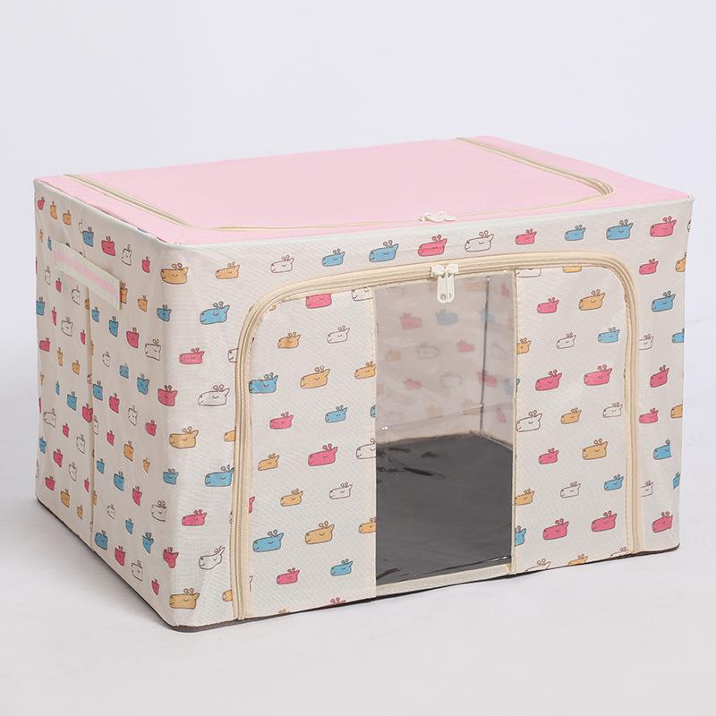 Steel Frame Waterproof Clothes Storage Box - Large Transparent Moisture-Proof Organizer for Quilts