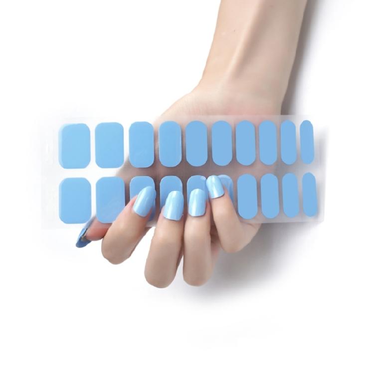 20Pcs/pack Nail Wraps Women Nail Polish Strips Solid Color Fingernail Stickers