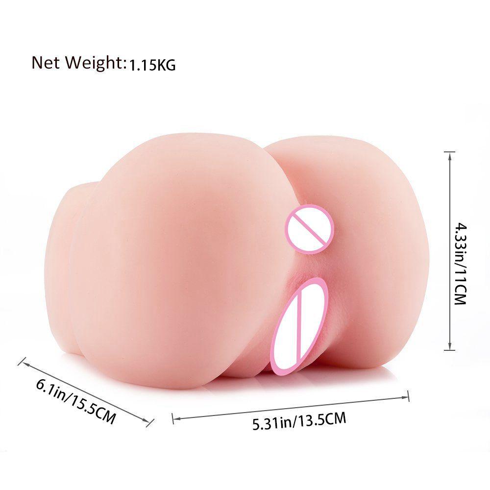 E37 Adult Male Masturbation Mold Soft Simulation Aircraft Cup Two-channel Big Ass Anal Sex Massage Device