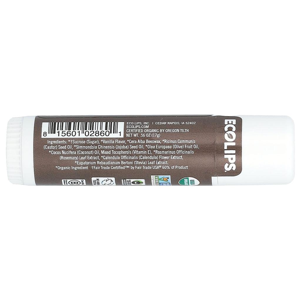 Eco Lips, Gommage pour les lèvres, Gousse de vanille, 0,56 oz (17 grammes)