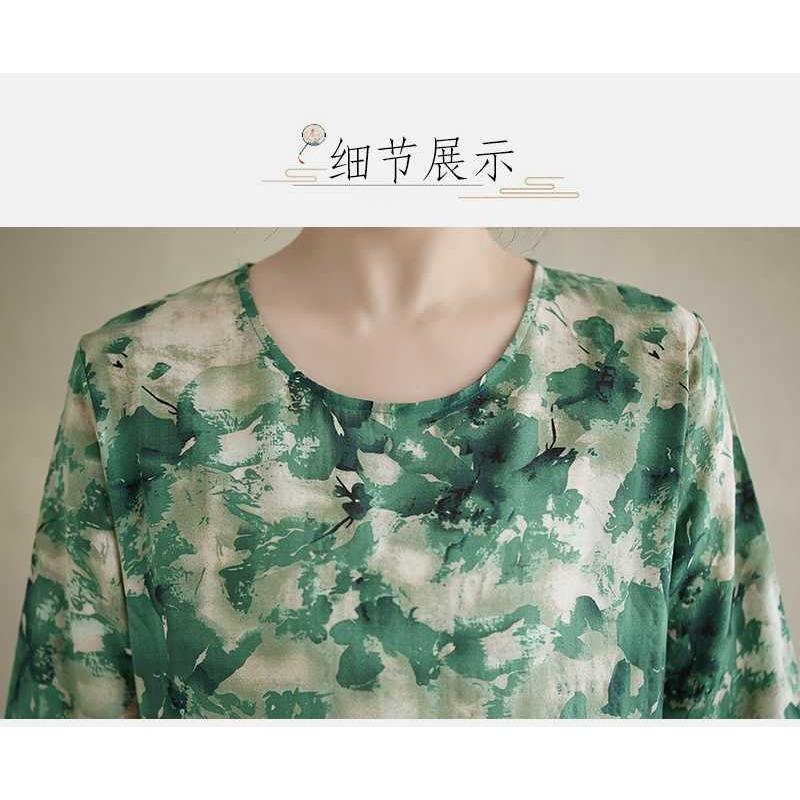 2025 New Floral Vacation Style Travel Round Neck Vintage Dresses