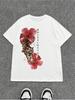 Summer Men's Retro Japanese Floral Tiger Stripe T-Shirt Cotton Breathable Oversized Loose Casual Trendy Crew Neck Short Sleeve