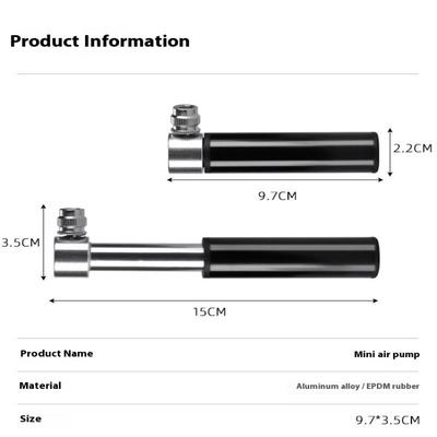 Portable Silver Pump Road Mountain Bike Pump Mini Aluminum Alloy Bicycle Pump Riding Tire Filling Pump Riding Equipment Outdoor