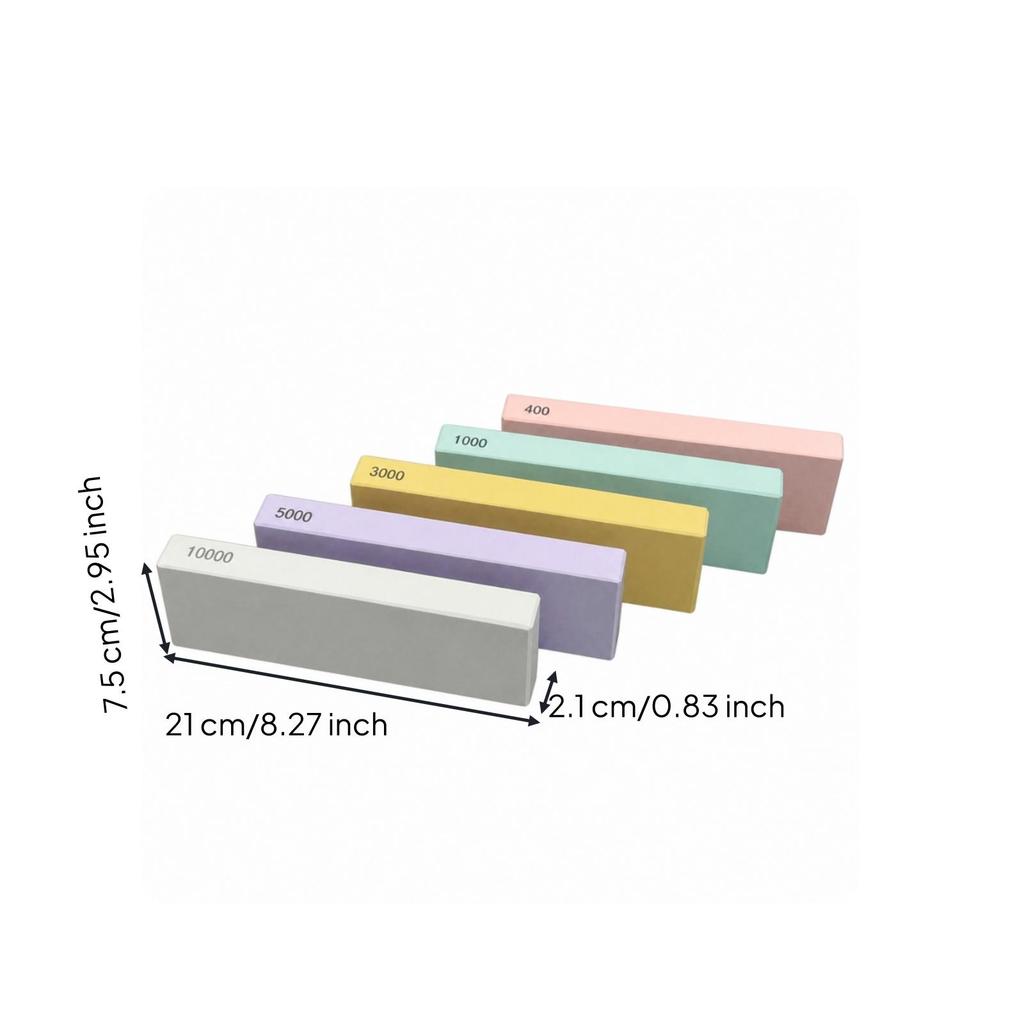 5 Pieces Rectangular Sharpening Whetstone Aluminum Oxide