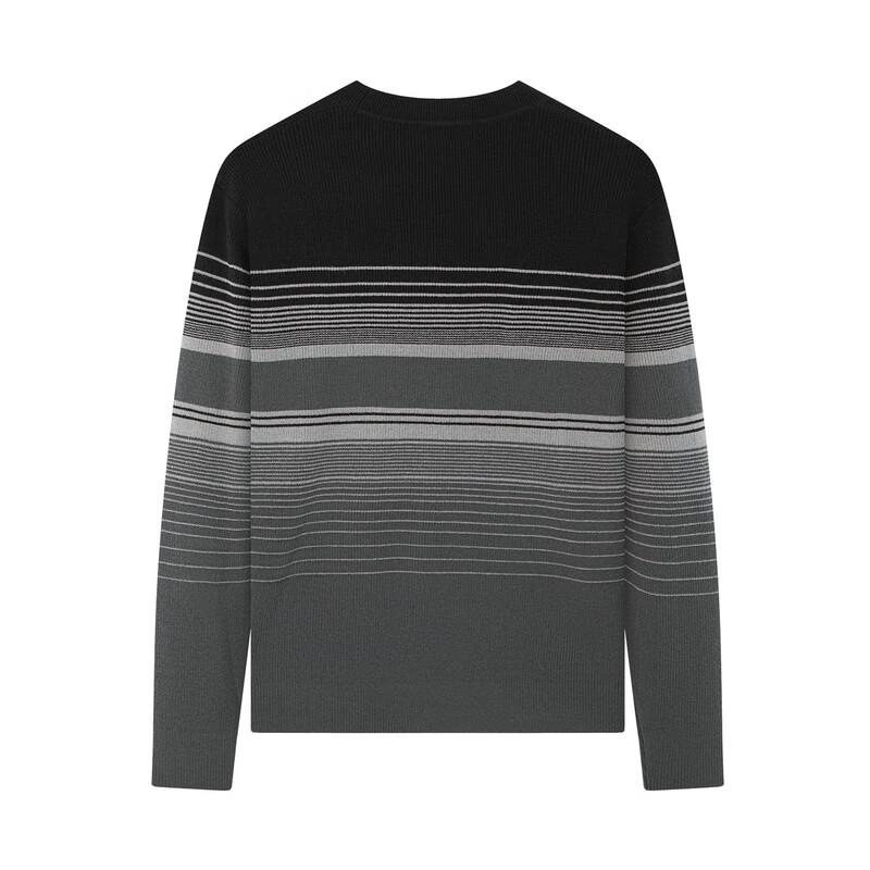 Qipai Men's 7A Antibacterial Striped Wool Blend Pullover Sweater