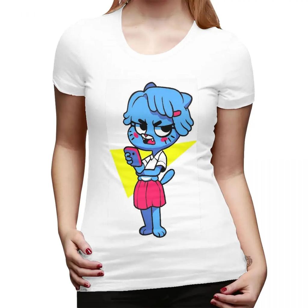 Nicole Watterson The Amazing World Of Gumball Anime TShirt for Women ONeck T Shirts Womens Short Sleeve Summer Clothes Tops