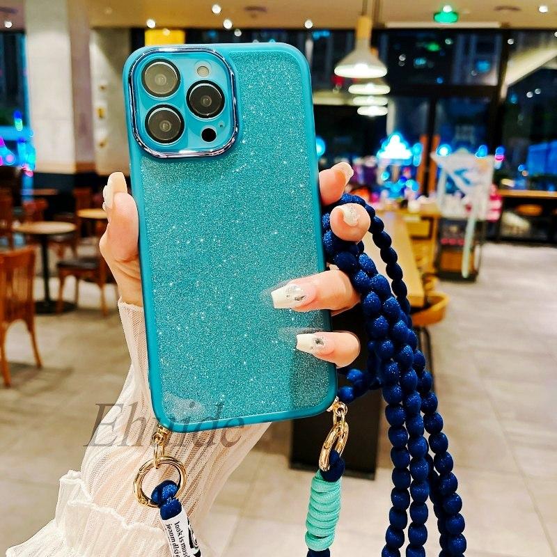 

Case For Xiaomi Mi 15T 14T Pro 13T Redmi Note 15 14 15C POCO X7 X6 F6 M6 Glitter Neck Crossbody Cord Strap Plush Lanyard Cover Redmi Note 13 4G