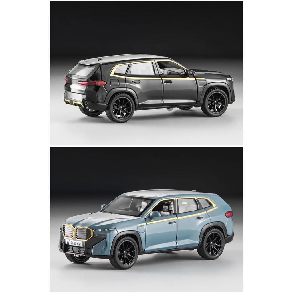 1/32 BMW THE XM SUV Alloy Car Model Sound and Light Pull Back Children's Toy Collectibles Birthday Gift