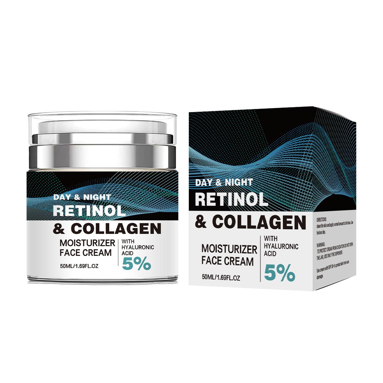 Коллагеновый и ретиноловый крем для лица против морщин, увлажняющий антивозрастной крем 1pcs синий