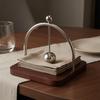 Square Napkin Holder Wooden Foundation and Steel Rounded Corners Table