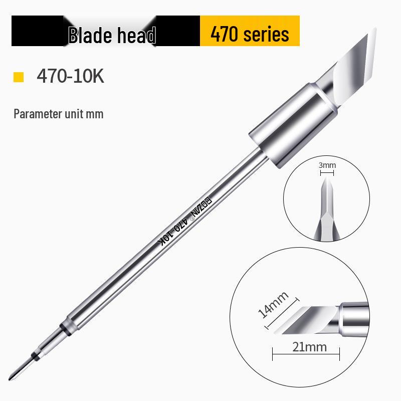 C470 Universal 500W Soldering Iron with High-Quality Heating Core, Blade & Horseshoe Tips for Large Solder Joints