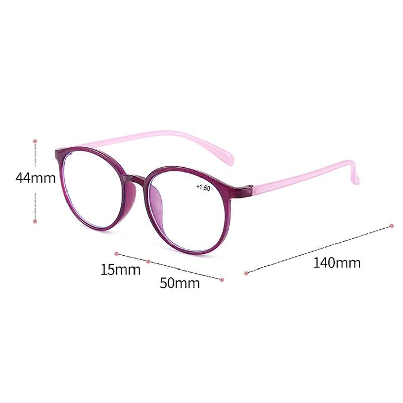 Vintage Presbyopia Glasses Anti Blue Light Blocking Fashion Unisex Women Round Frame Reading Eyeglasses With Diopter 0 To +4.0