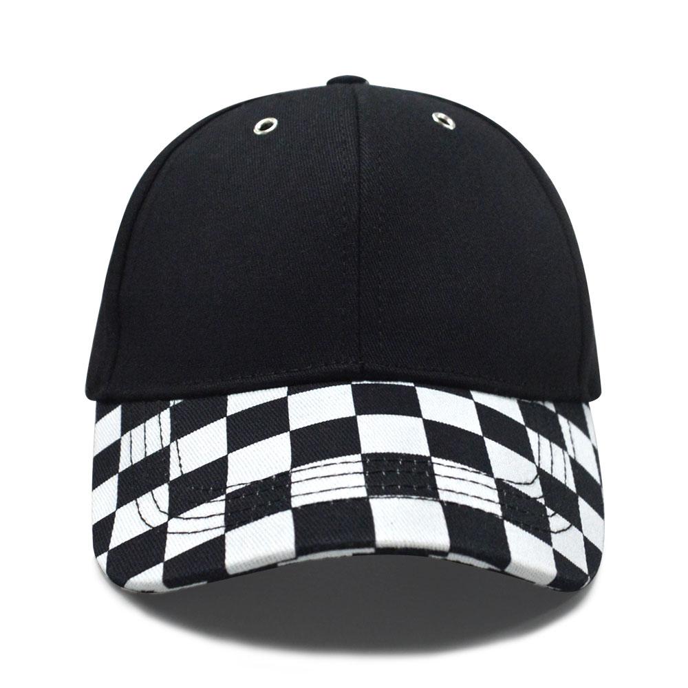 Classic Baseball Cap Boys Girls Fashion Adjustable Peaked Cap Black White Plaid Hip Hop Outdoor Sunscreen Sport Children'S Hat