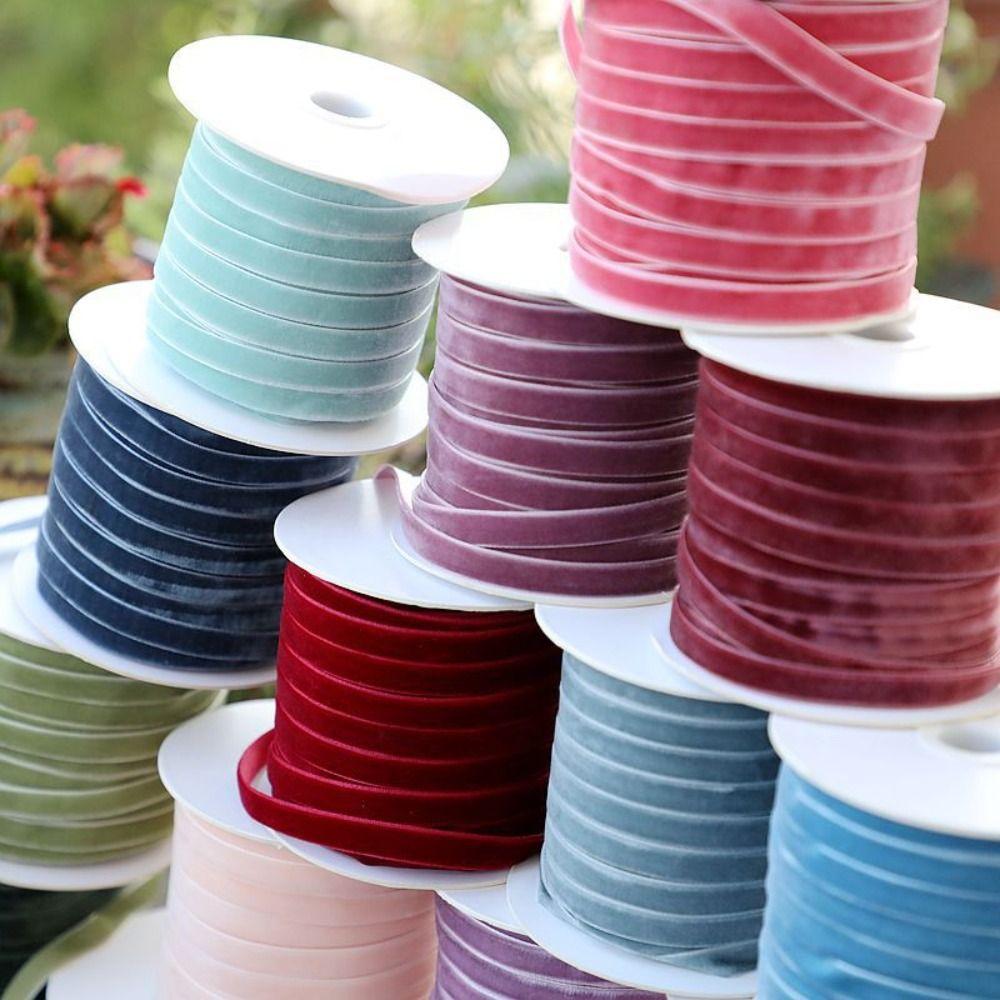 Single Faced Clothing Accessories Ribbons Velvet Texture Decorative Ribbon Velvet Ribbon  Sewing