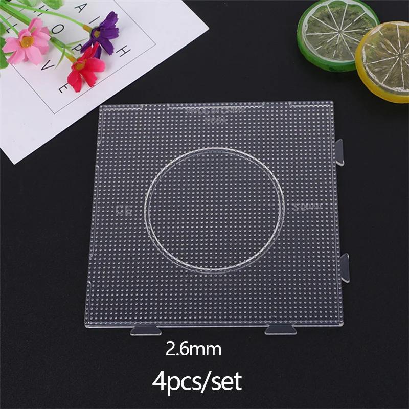 

4 шт. 2,6 мм/5 мм плавкие бусины прозрачные большие квадратные перфорированные доски гладильных бусин доски DIY материал шаблон плавящиеся бусины перфорированная доска