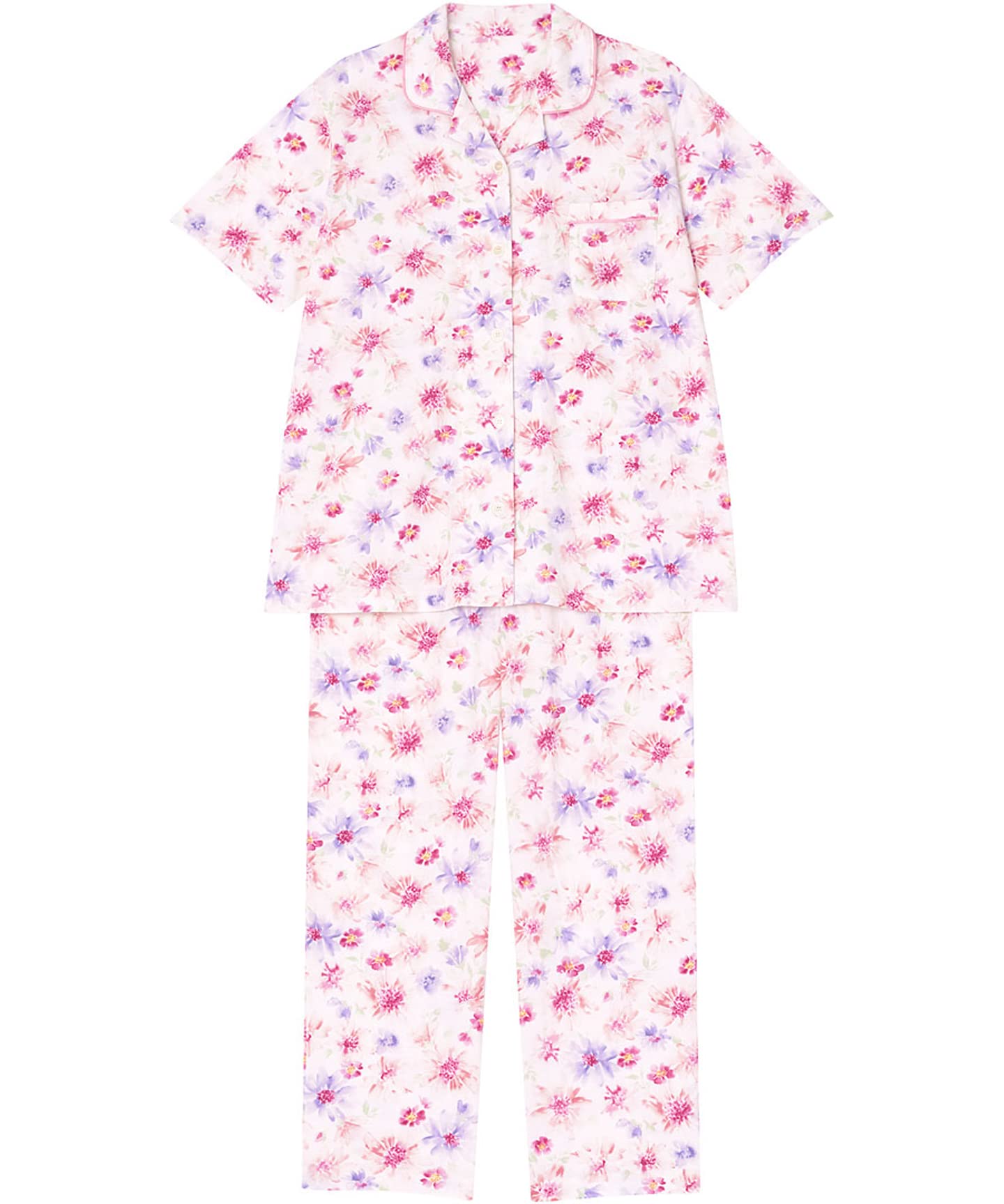 

Pajama Sleeves and Floral EP8062 PI S Wing/Wacoal Set, 5/8 Pants, 100% Cotton, Print,