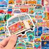 50 Float Bus Stickers Cartoon Transportation Stickers Kids Enlightenment Education Hip Hop Bus Graffiti Stickers