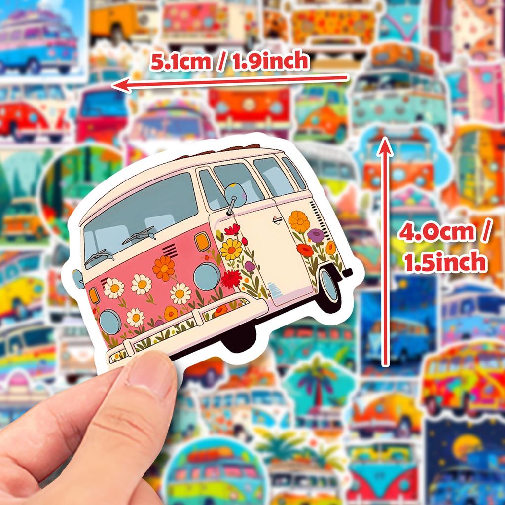 50 Float Bus Stickers Cartoon Transportation Stickers Kids Enlightenment Education Hip Hop Bus Graffiti Stickers