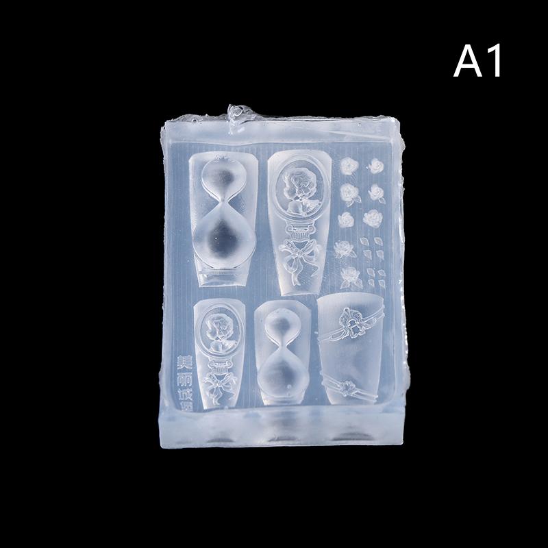 Silicone Nail Mold Rose Hourglass Shape Nail Seal DIY Design Stereoscopic Stamping Plate for Nail Art Decorations Salon Use