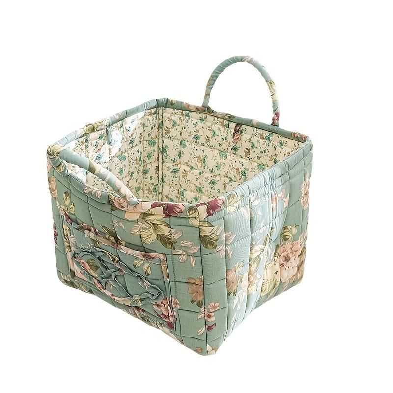 high qualityCharming Floral Fabric Storage Bins with Handles - Portable, Multi-Compartment Organizer for Clothes, Underwear & Accessories - Ideal for